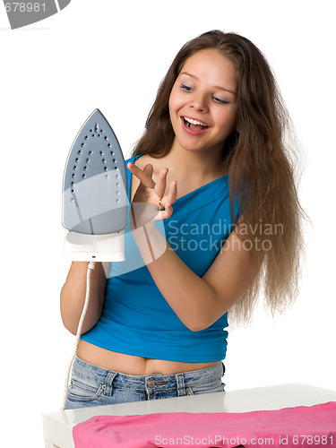 Image of girl with  iron