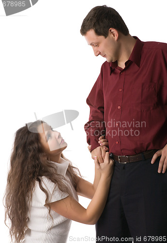 Image of girl apologizes to the man