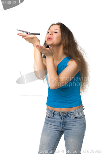 Image of girl with a mobile phone