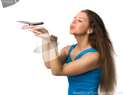 Image of girl with a mobile phone