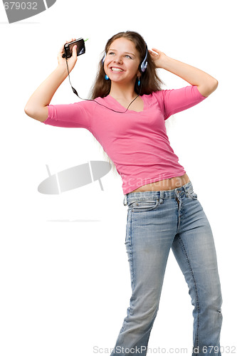 Image of Happy dancing woman