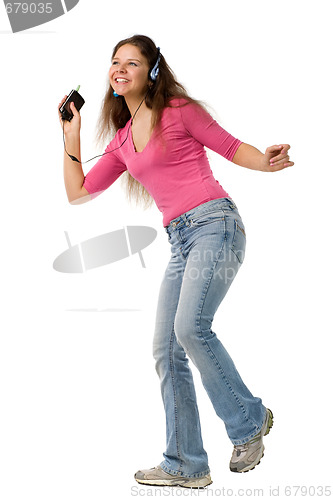 Image of Happy dancing woman