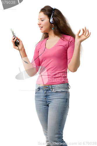 Image of Happy woman with PDA