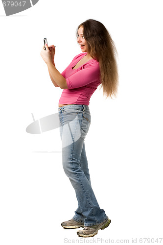 Image of Happy girl with PDA