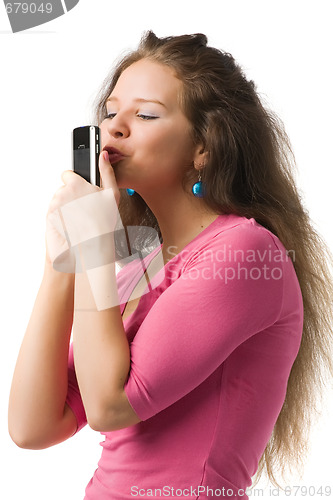 Image of girl with mobile phone
