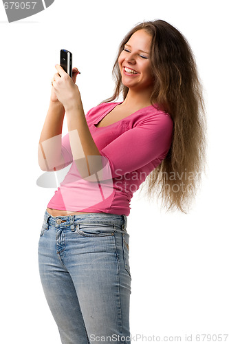 Image of Laughing girl with PDA