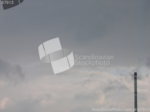 Image of chimney in grey sky