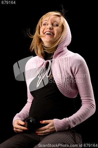 Image of laughing pregnant girl