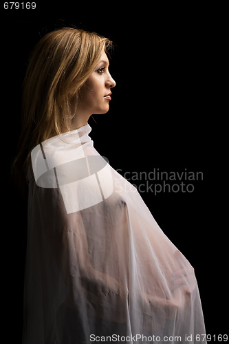 Image of bared pregnant woman