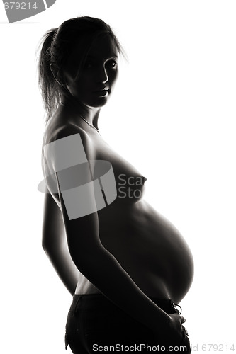 Image of pregnant woman silhouette