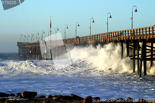 Image of Ocean Wave Storm Pier