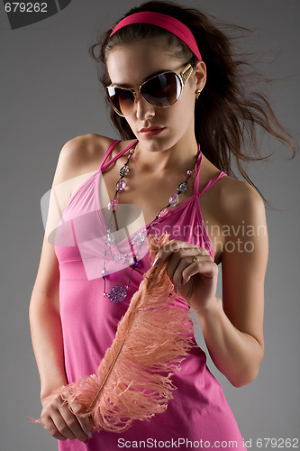 Image of attractive girl in sunglasses