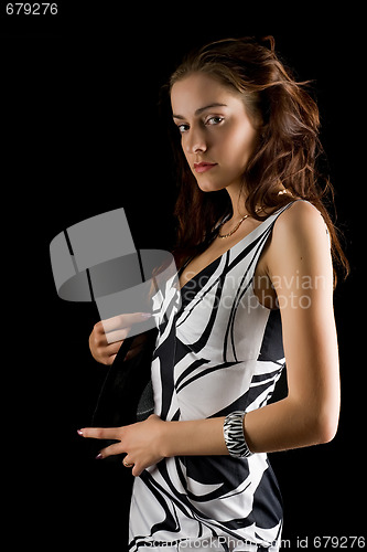 Image of sensual girl on a black background