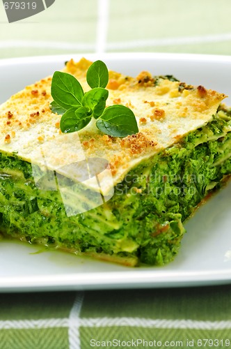 Image of Plate of vegeterian lasagna