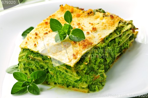 Image of Plate of vegeterian lasagna