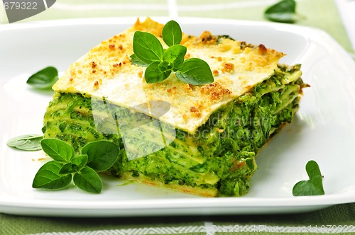 Image of Plate of vegeterian lasagna