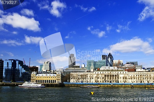 Image of London skyline from Thames river