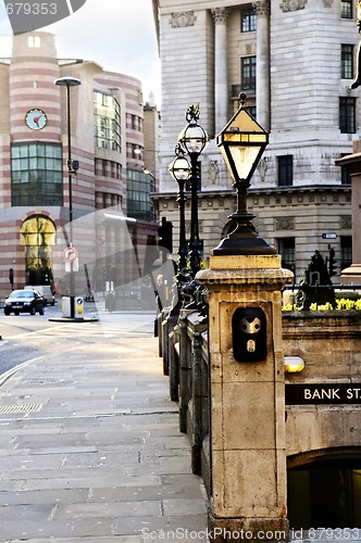 Image of Bank station entrance in London