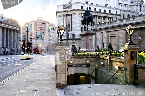 Image of Bank station entrance in London