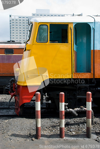 Image of Colourful railway locomotives