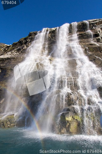 Image of Waterfall and rainbow