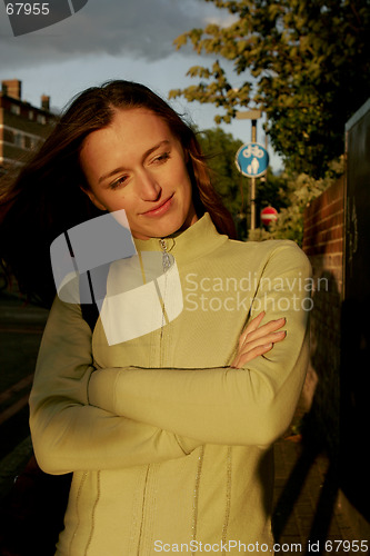 Image of Girl in sunset