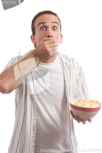 Image of Man Eating Popcorn