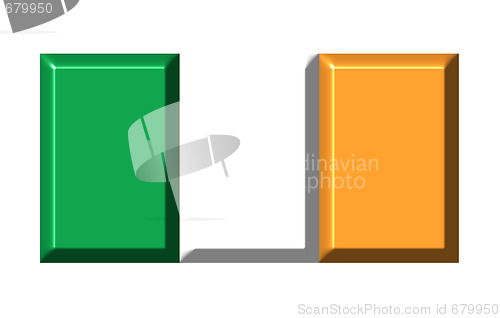 Image of Ireland 3d flag with realistic proportions