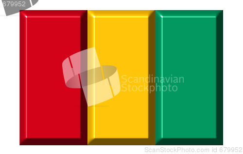 Image of Guinea 3d flag with realistic proportions