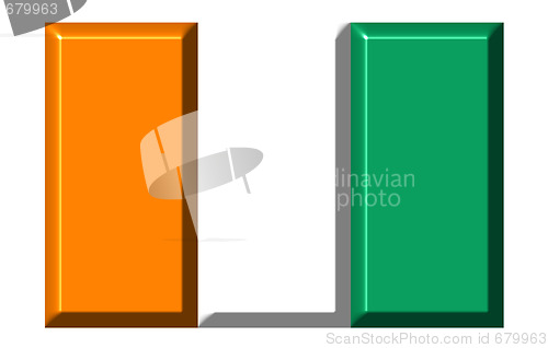 Image of Ivory Coast 3d flag with realistic proportions 