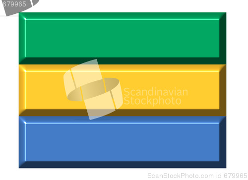 Image of Gabon 3d flag with realistic proportions