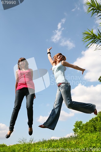 Image of jumping girls