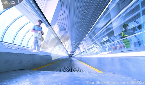 Image of moving escalator