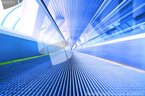 Image of moving escalator