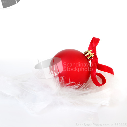 Image of  Red Bauble on Feathers