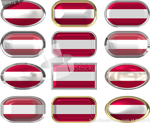 Image of twelve buttons of the Flag of Austria
