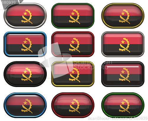 Image of twelve buttons of the Flag of angola