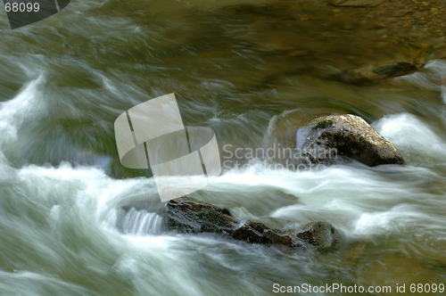 Image of Real River Flow with Rocks