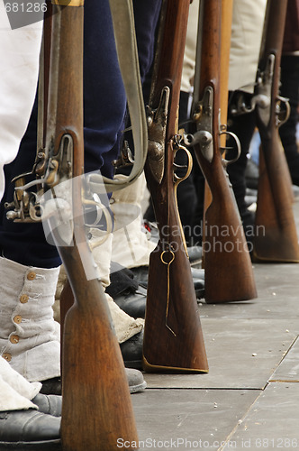 Image of Soldiers and rifles