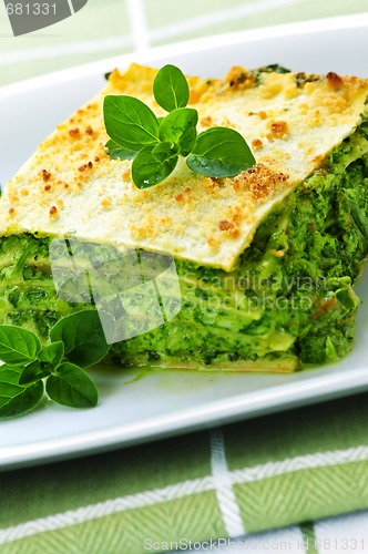 Image of Plate of vegeterian lasagna