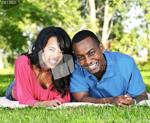 Image of Happy couple in park