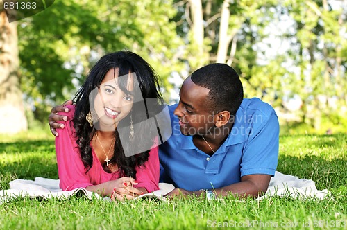 Image of Happy couple in park