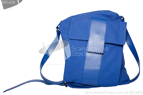 Image of Blue ladies bag made of cloth.