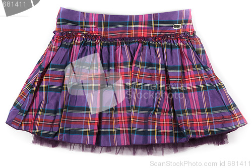 Image of rumpled checkered short skirt