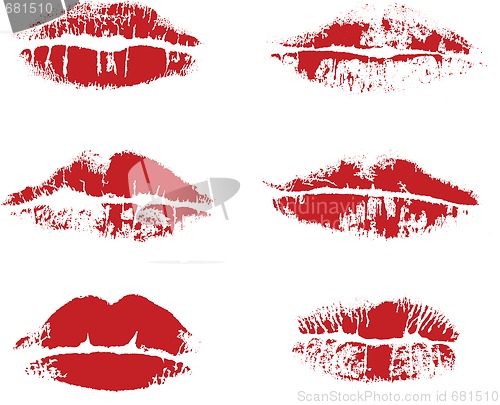 Image of vector inprint of lips