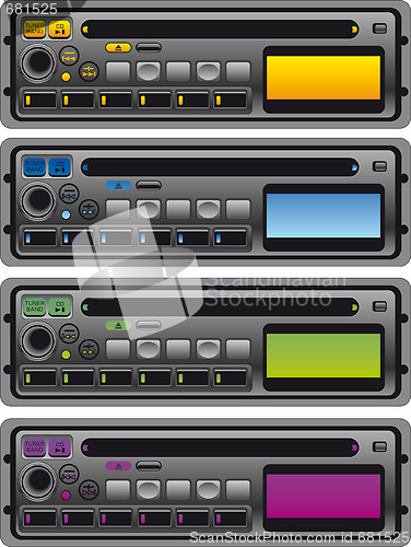 Image of different panel of cassette radio