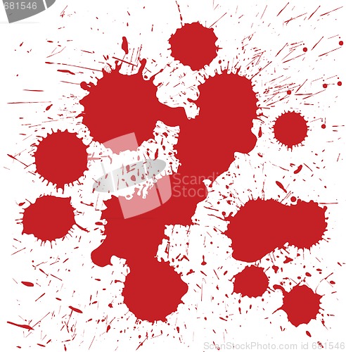 Image of vector set of grunge blood spot