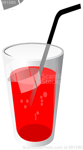 Image of red drink with pipe