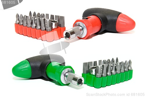 Image of Red  and green screwdriver set