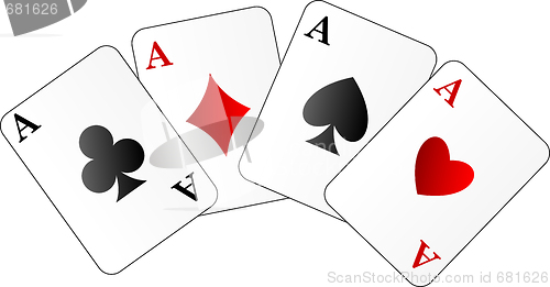 Image of Vector illustration of four aces